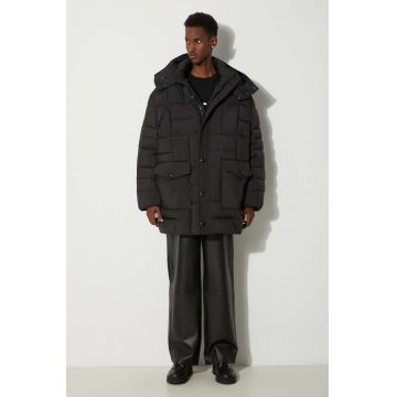 Kenzo geaca de puf Weave Mid-Length Winter barbati, culoarea negru, de iarna, FE65OU3129NL.99