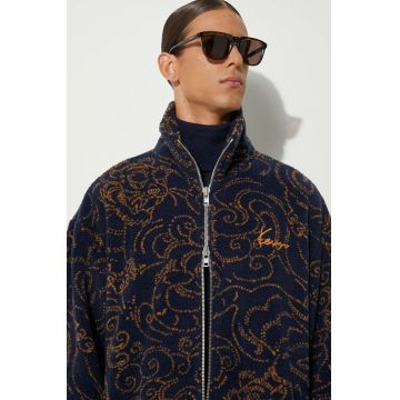 Kenzo hanorac fleece Star Tiger Jacket culoarea albastru marin, modelator, FE65BL2094FB.79