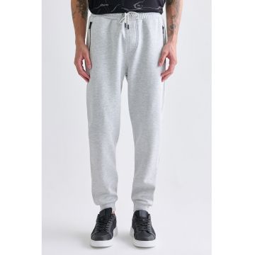 Pantaloni slim fit de trening cu captuseala calduroasa