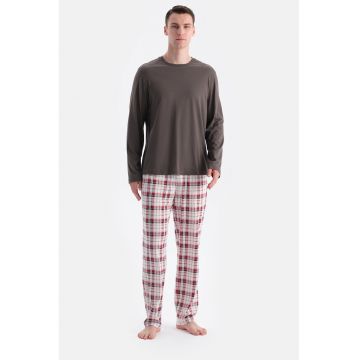 Pijama din amestec de bumbac - in carouri