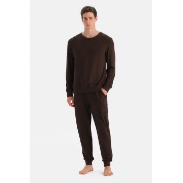 Pijama uni cu maneci lungi