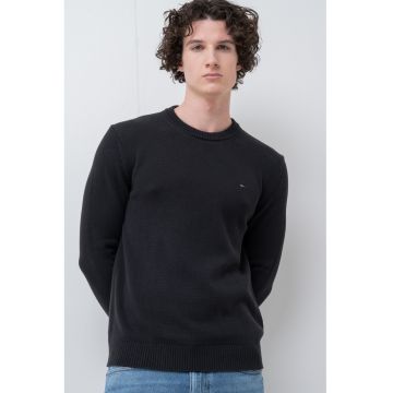 Pulover slim fit din bumbac organic