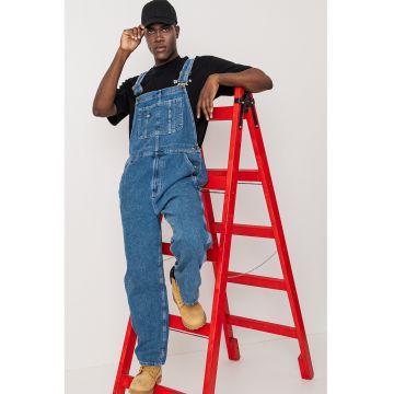 Salopeta uni din denim cu buzunar lateral