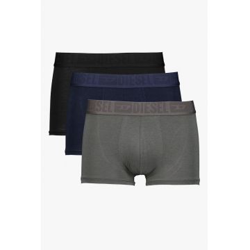 Set de boxeri din amestec de lyocell cu logo - 3 perechi - Negru/Gri/Bleumarin