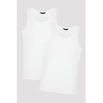 Set de top-uri din amestec de bumbac - 2 Piese - Alb optic