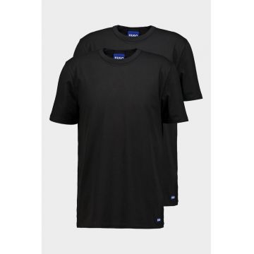 Set de tricouri uni din amestec de bumbac - 2 piese - Negru