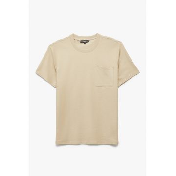 Tricou de bumbac cu buzunar pe piept