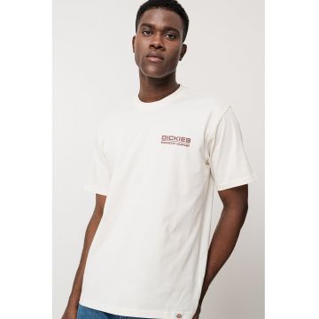Tricou de bumbac cu imprimeu logo contrastant pe spate