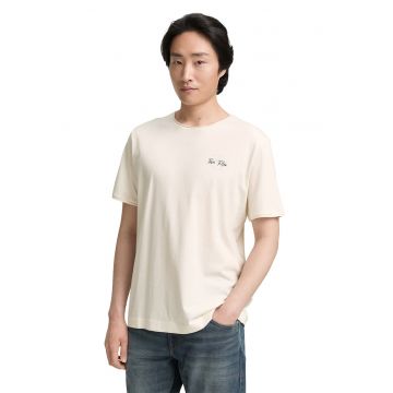 Tricou de bumbac cu imprimeu logo discret pe piept