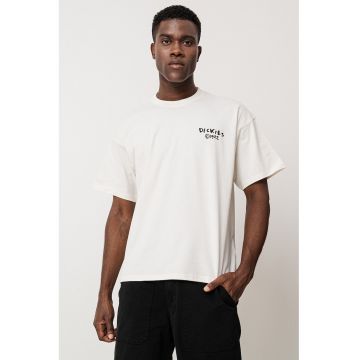 Tricou de bumbac cu imprimeu text pe spate