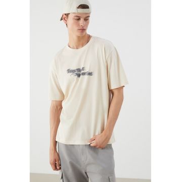 Tricou de bumbac cu imprimeu text