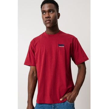 Tricou de bumbac cu logo in relief