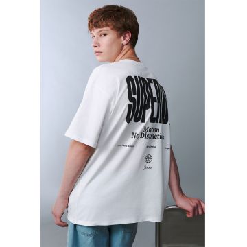 Tricou lejer cu imprimeu si maneci cazute