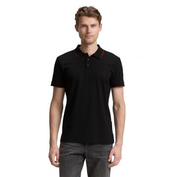 Tricou polo din amestec de bumbac - Negru -