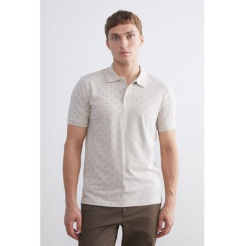 Tricou polo din bumbac cu model grafic