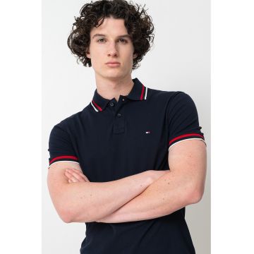 Tricou polo slim fit Cuff Interest
