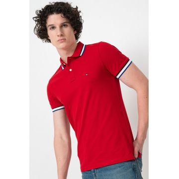 Tricou polo slim fit Cuff Interest