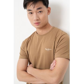 Tricou slim fit cu logo discret