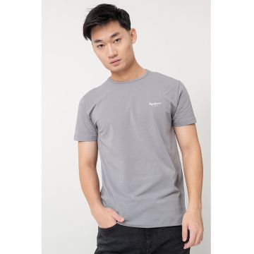 Tricou slim fit cu logo discret