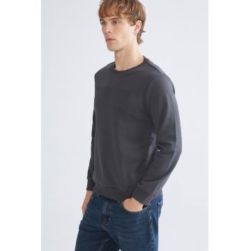 Bluza de trening din bumbac cu decolteu la baza gatului
