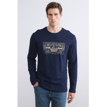 Bluza slim fit din bumbac cu imprimeu grafic