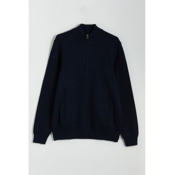 Cardigan cu maneci lungi si fermoar