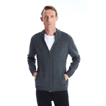 Cardigan cu maneci lungi si fermoar