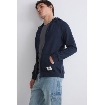 Hanorac din amestec de bumbac cu model uni