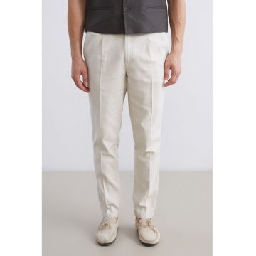 Pantaloni regular fit de bumbac cu pensa