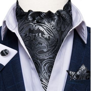 Set cravata / esarfa Ascot + batista + butoni, model 37