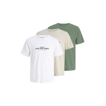 Set de tricouri din bumbac cu logo - 3 piese