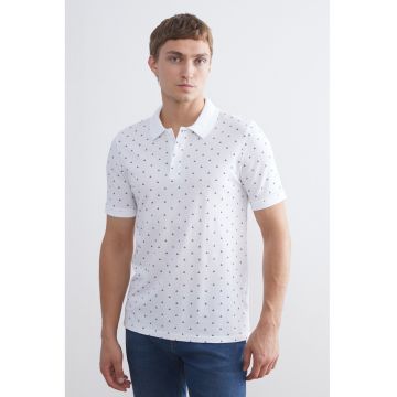 Tricou polo din bumbac cu model grafic