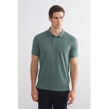 Tricou polo din bumbac cu model grafic