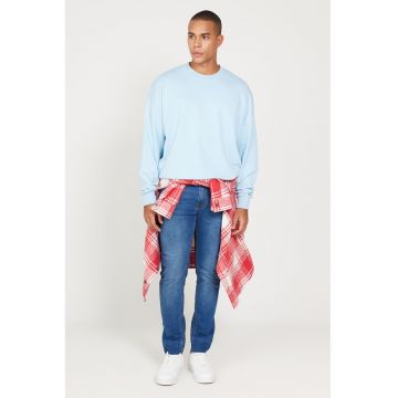 Bluza de trening cu maneci cazute si decolteu la baza gatului Bluza de trening cu maneci cazute si decolteu la baza gatului