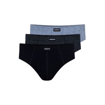 Chiloti barbati Classic  set de 3 perechi bleumarin - albastru deschis XXL