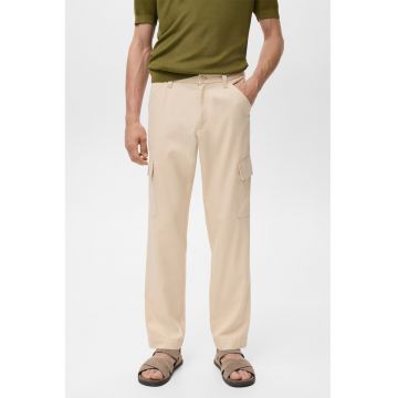 Pantaloni cargo din amestec de lyocell cu talie medie Pantaloni cargo din amestec de lyocell cu talie medie