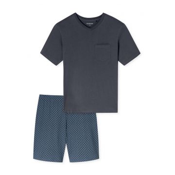 Pijama cu decolteu in V si pantaloni scurti