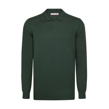 Pulover tricotat cu guler polo Pulover tricotat cu guler polo