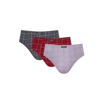Set 3 perechi chiloti clasici barbati -  Bumbac - Multicolor