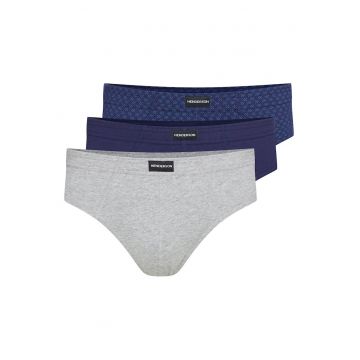 Set 3 perechi chiloti pentru barbati -  Bumbac - Gri/Albastru