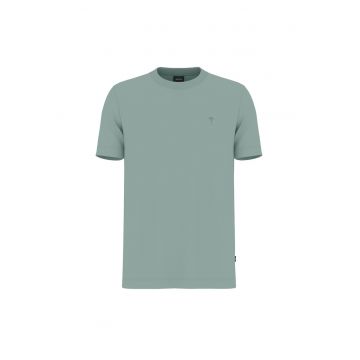 Tricou din bumbac organic cu decolteu la baza gatului