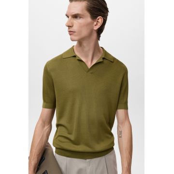 Tricou din tricot fin cu decolteu in V Tricou din tricot fin cu decolteu in V