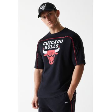 Tricou supradimensionat din bumbac cu imprimeu frontal cauciucat