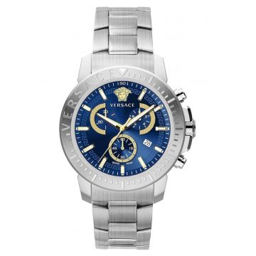 Ceas barbati  inox - 45mm - 5 ATM - argintiu