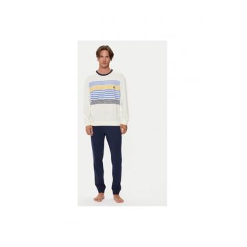 Pijama barbati  3VD04P02D - Bumbac - Ecru/Bleumarin