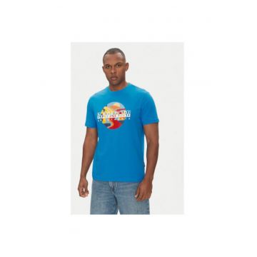 Tricou barbati  NP0A4IE6B2W1 - Bumbac - Albastru