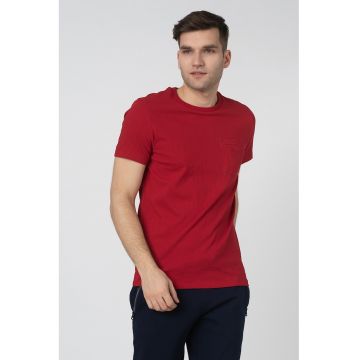 Tricou cu decolteu la baza gatului si buzunar pe piept Denim Goods