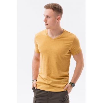 Tricou de bumbac cu decolteu in V