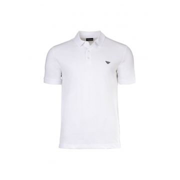 Tricou polo din amestec de bumbac cu logo discret