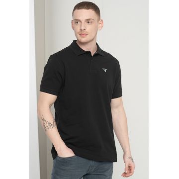 Tricou polo din material pique cu logo brodat